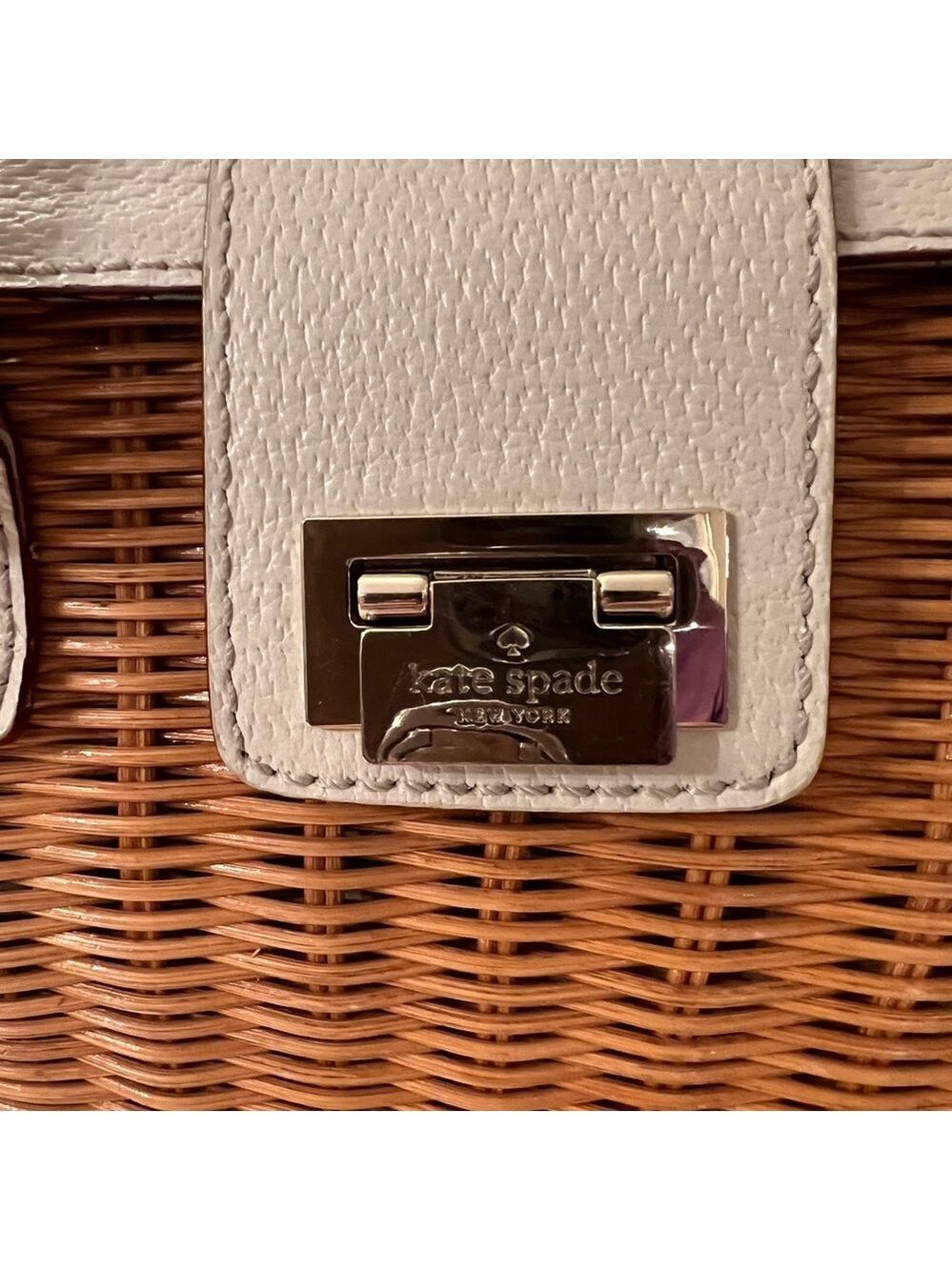 Vintage Kate Spade New York Wicker Basket Bag – Early 2000s Floral Lined - Picture 7 of 11